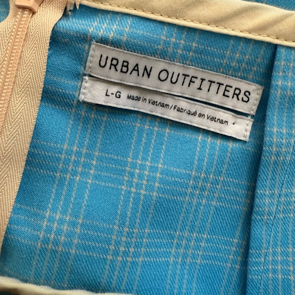 Urban Outfitters Picnic Dolphin Hem Blue Cream Plaid Tennis Mini Skirt - Picture 4 of 8